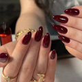 Almond wine red nails