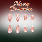 French snowflake glitter nails