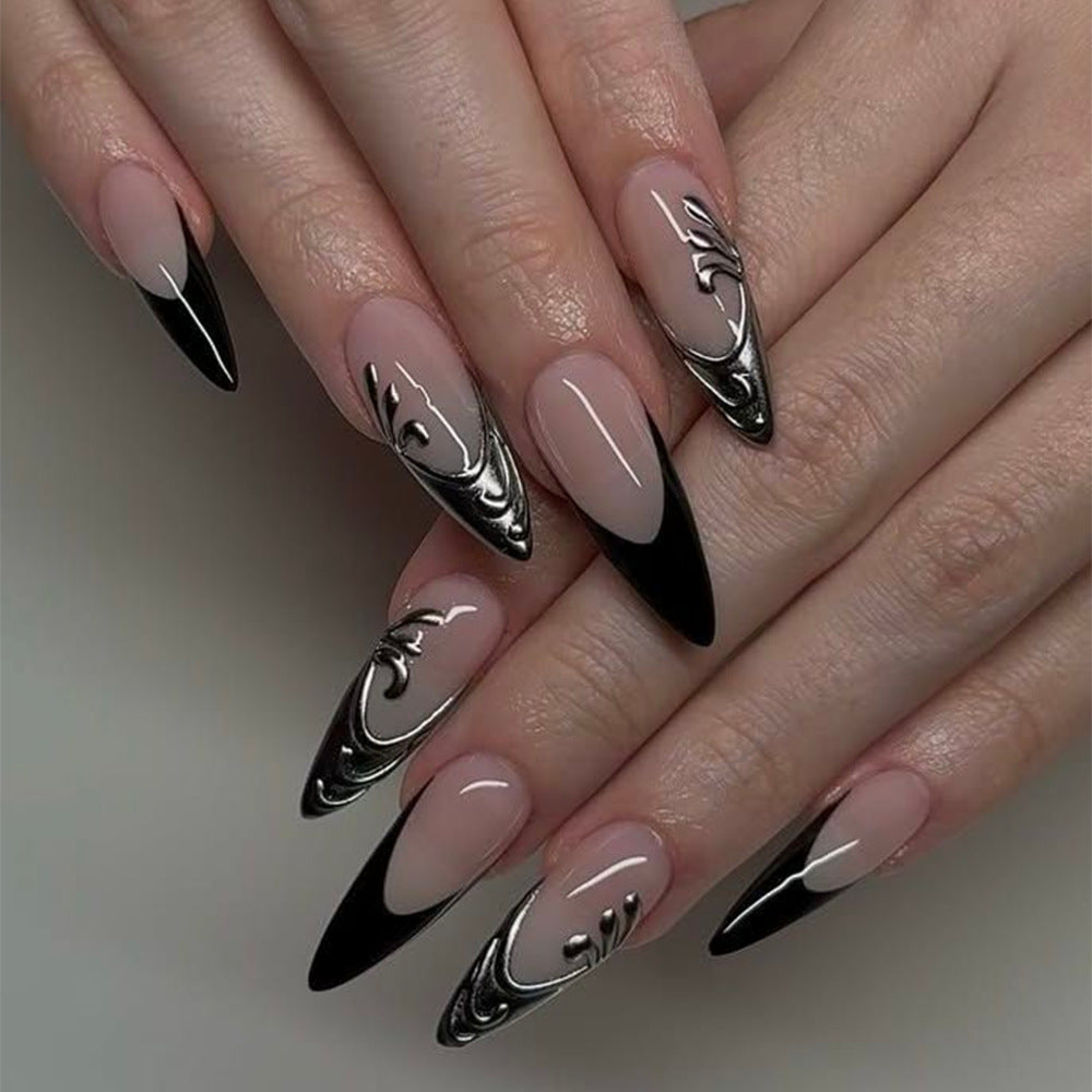 Silver-plated black nails