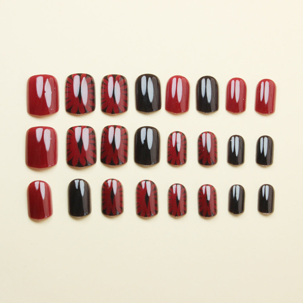 Red and Black Devil Eye nails