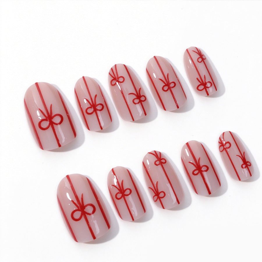Bow gift nails