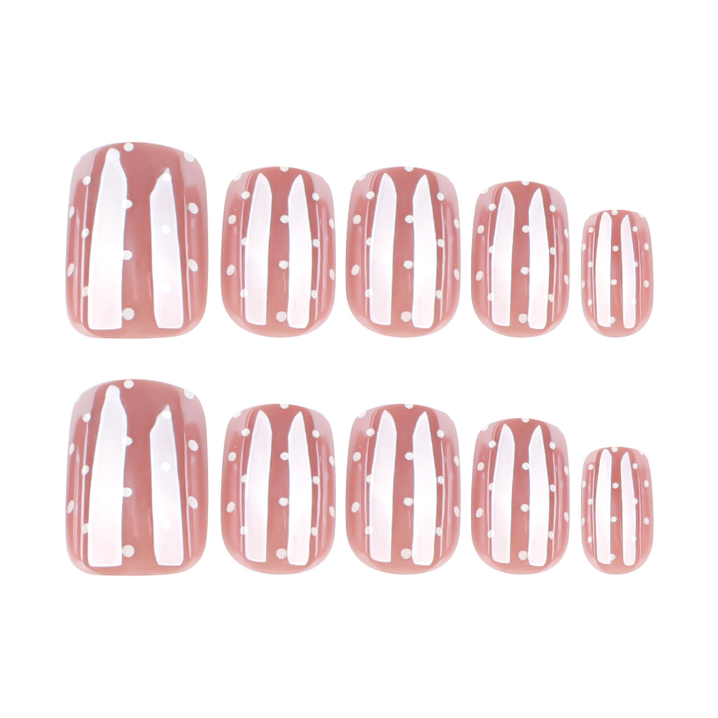 Aurora Milk Polka Dot nails