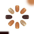 Sparkling powder milk tea nails