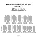 24 pcs Ombre Simple&elegant Almond White Nails