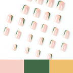 Short square green nails