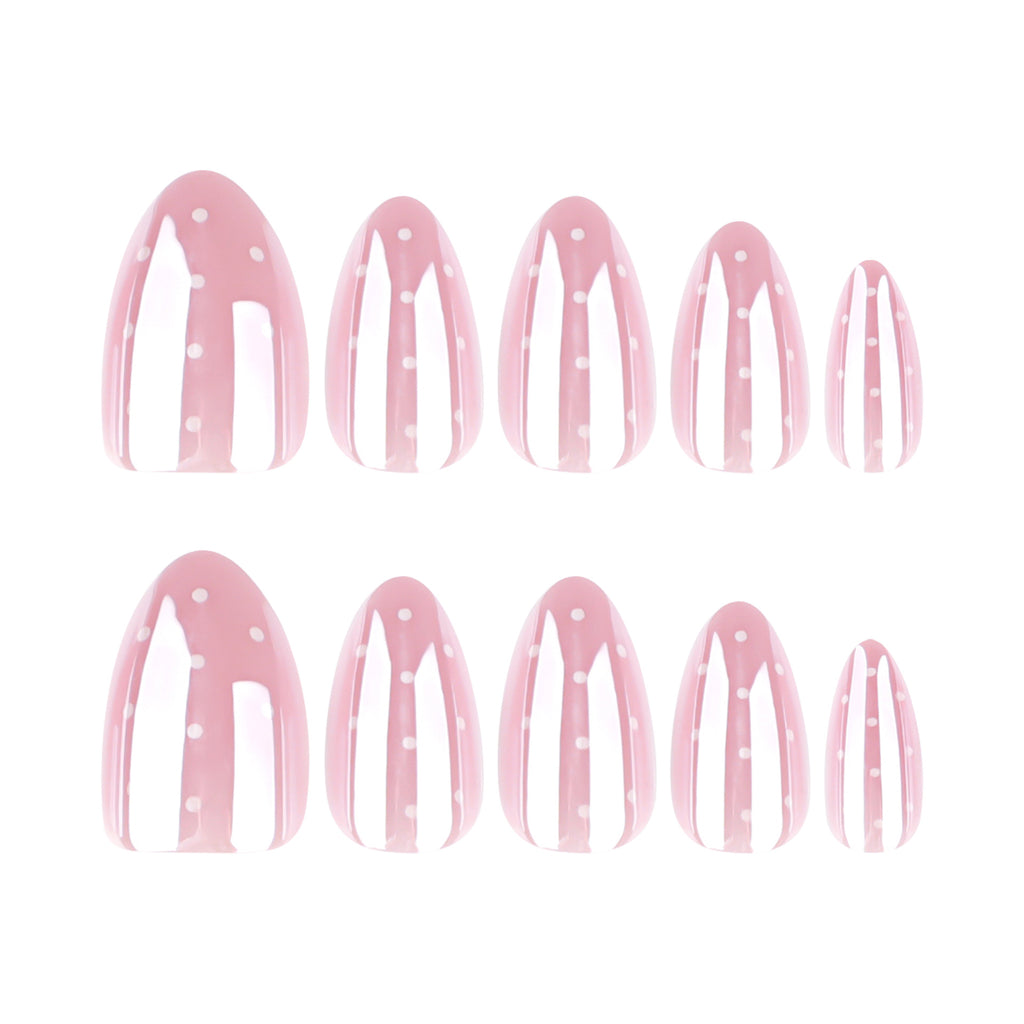 Pink polka dot nails