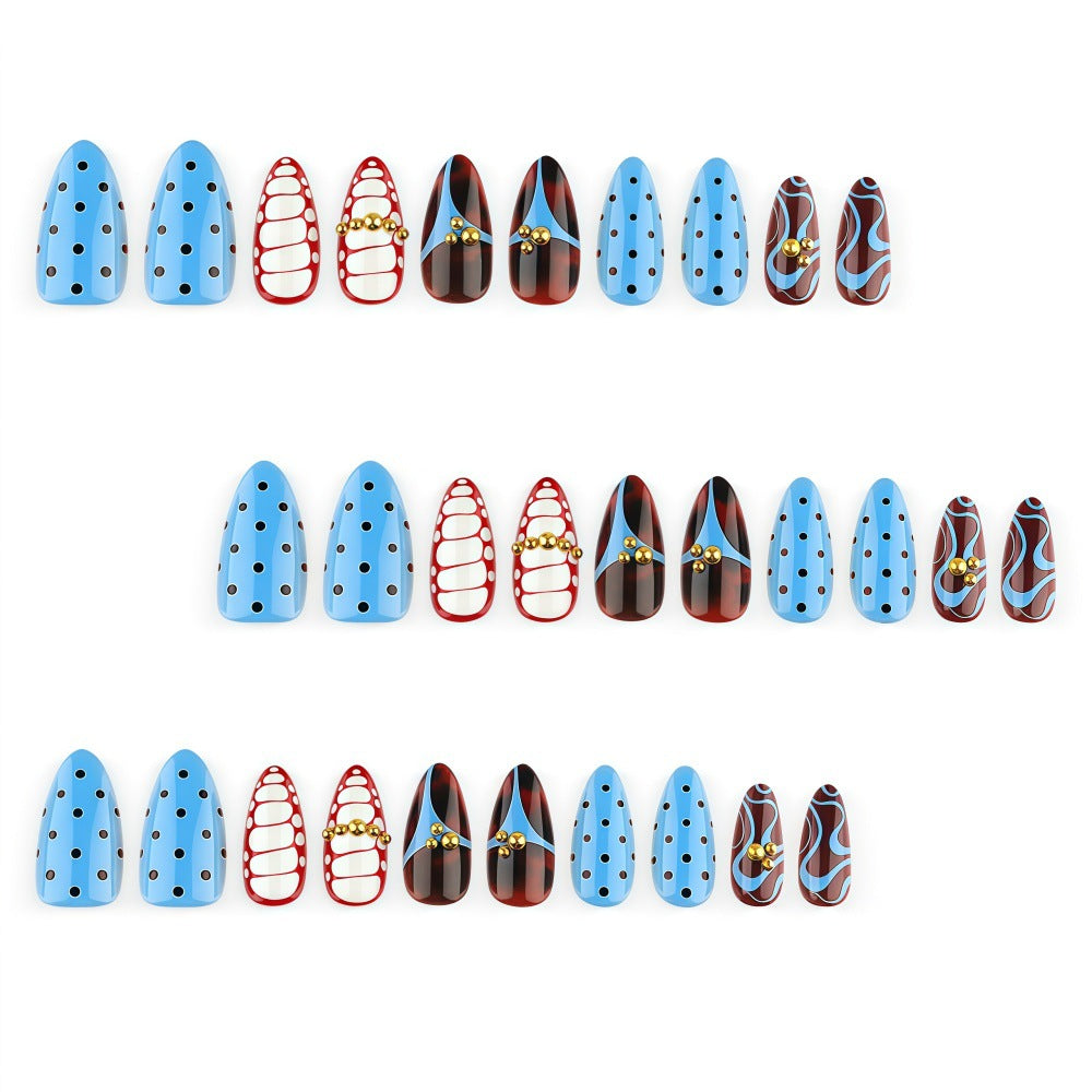 Sky polka dot nails