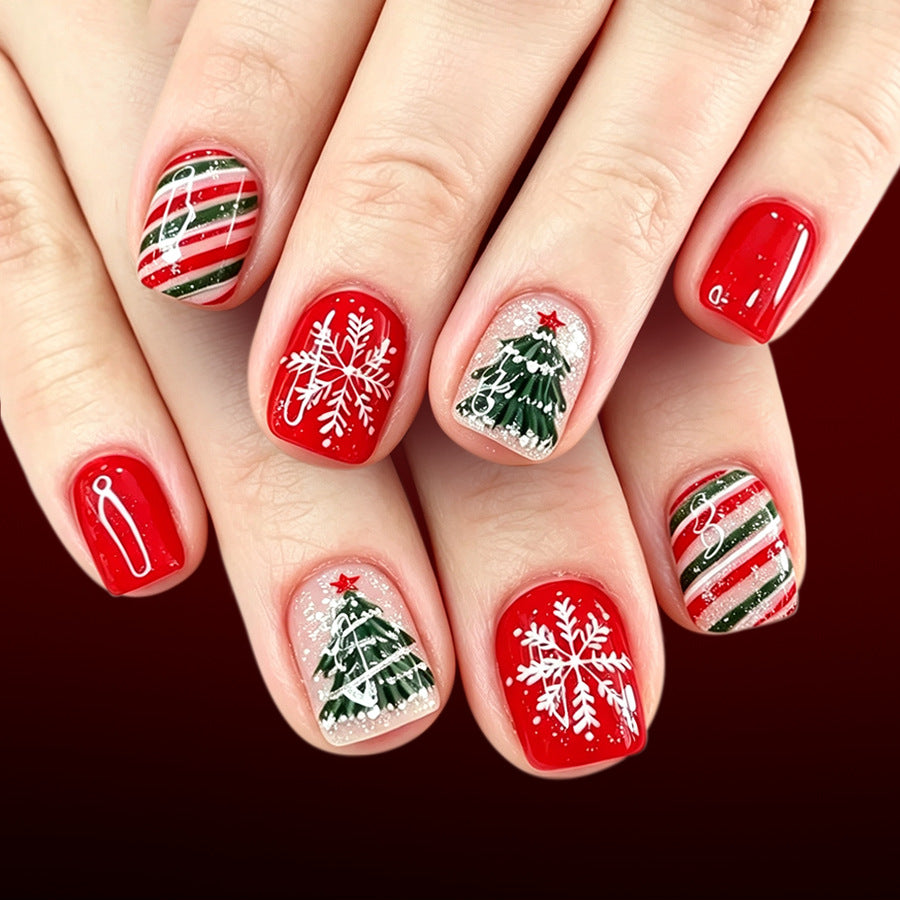 Christmas Set(4 pack) red and green striped white snowflake wearing armor set of 96 pieces