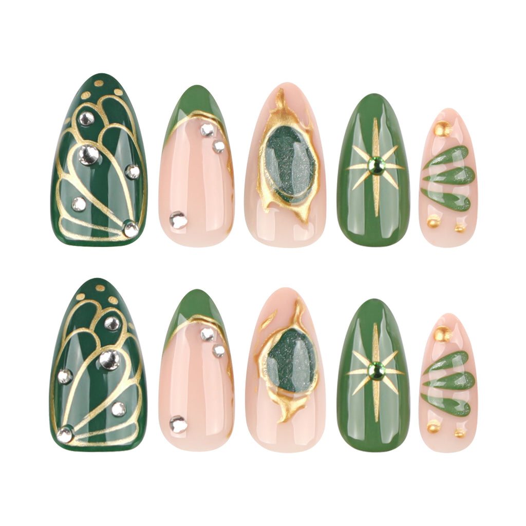 Green French nails