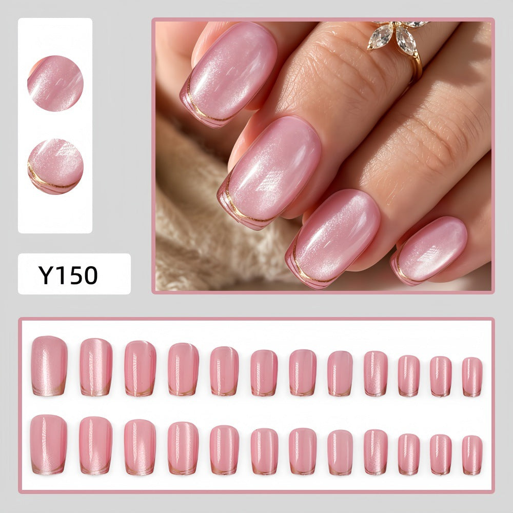 Peach blossom gilded nails