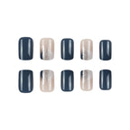 24pcs Blue short Oval Nails