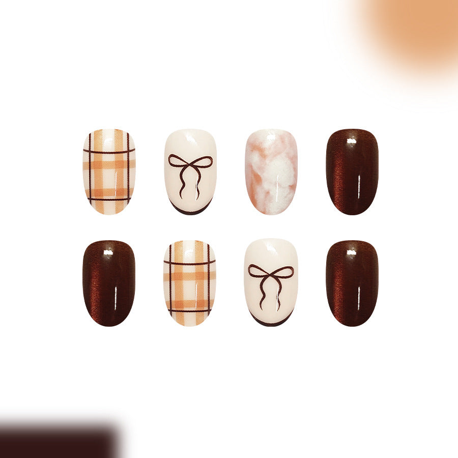 Checkered marble nails