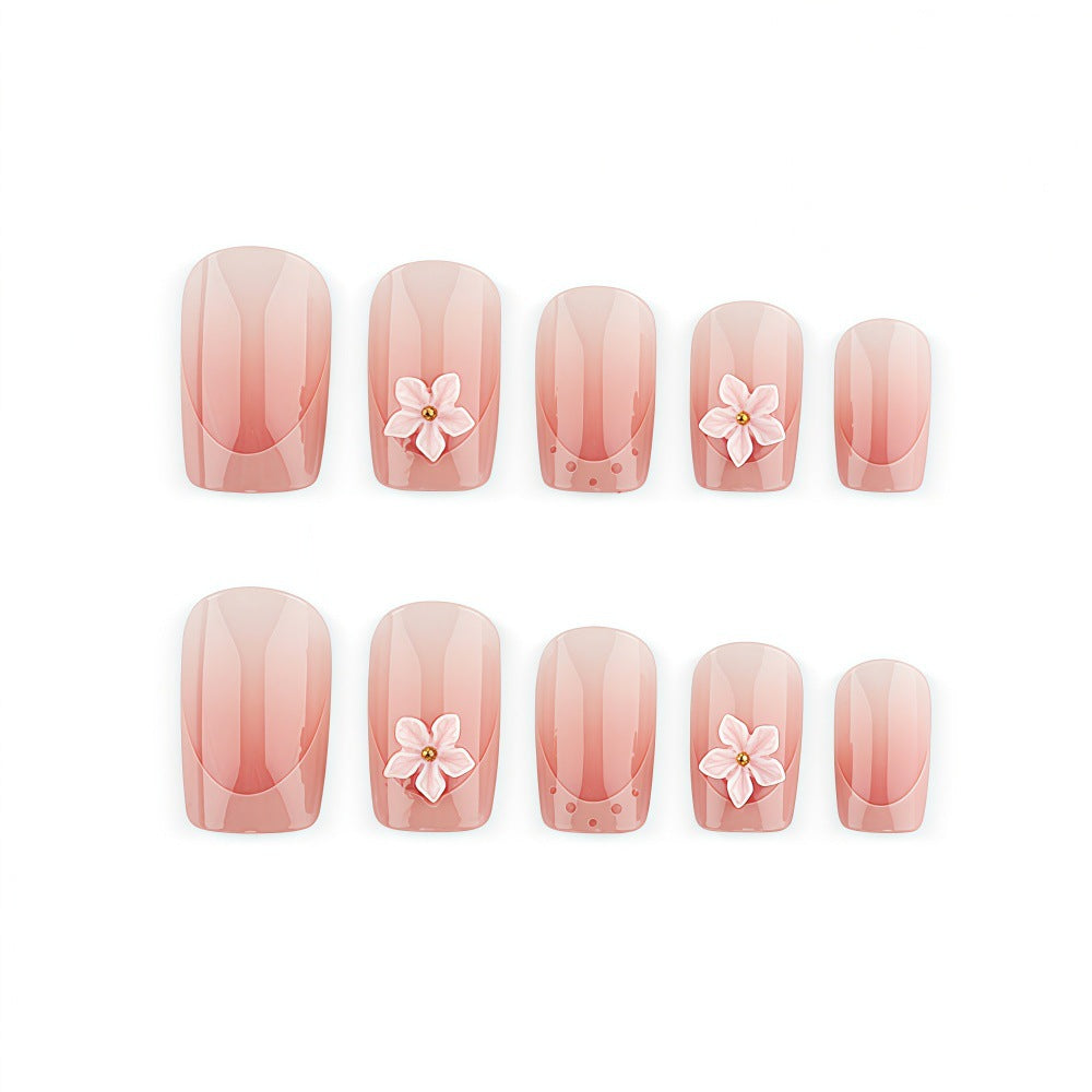 Nude pink French manicure