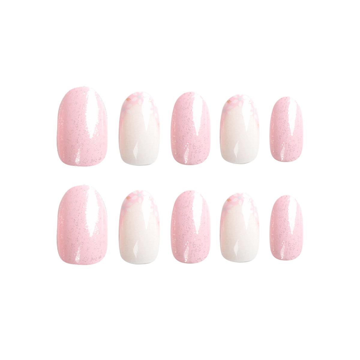 Pink flower nails