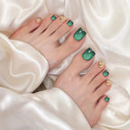 Green tourmaline cat's eye Nails