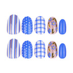 Blue Daisy nails