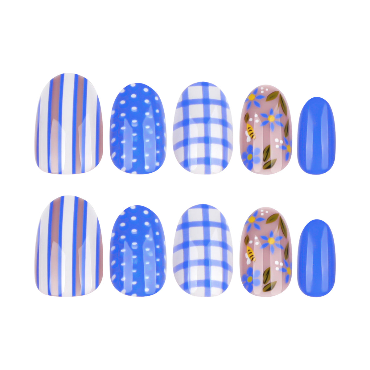 Blue Daisy nails