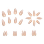 24 pcs Ombre Simple&elegant Almond White Nails