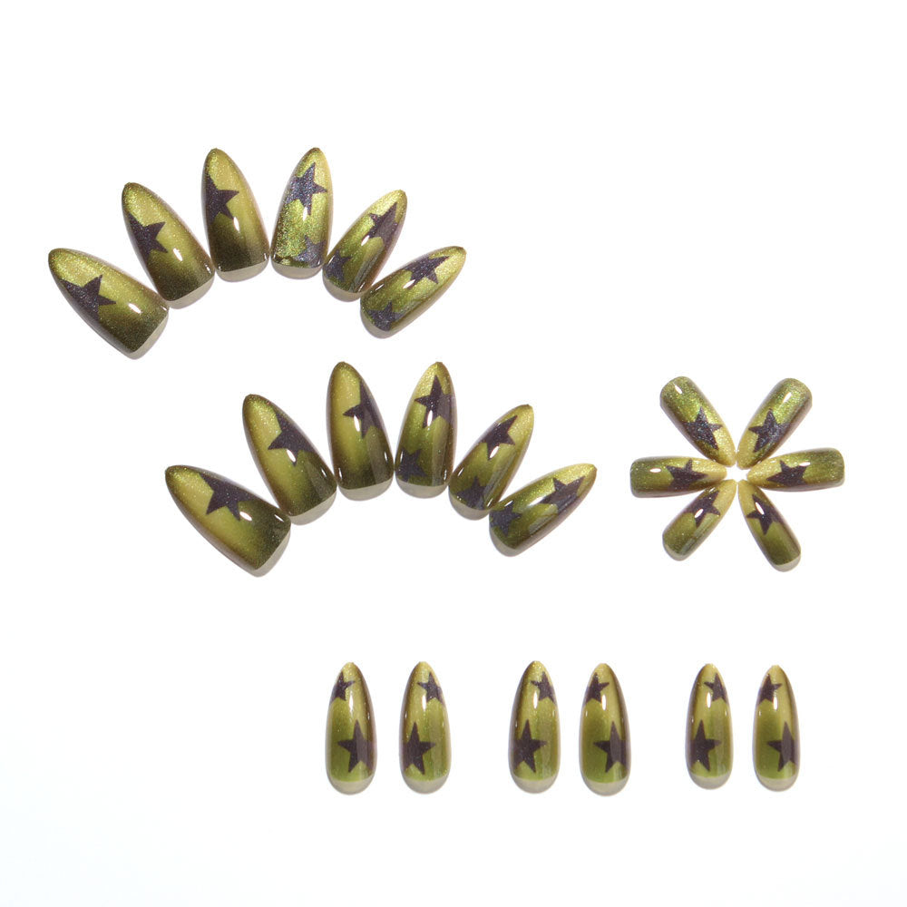 Olive green nails