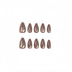 Caramel chocolate polka dot nails