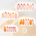 Orange polka dot nails