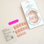 24pcs Short skin color fashion nails