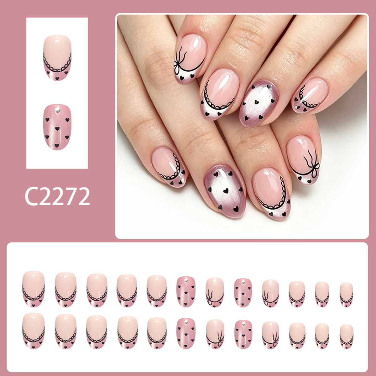 Lotus root starch French bow nails