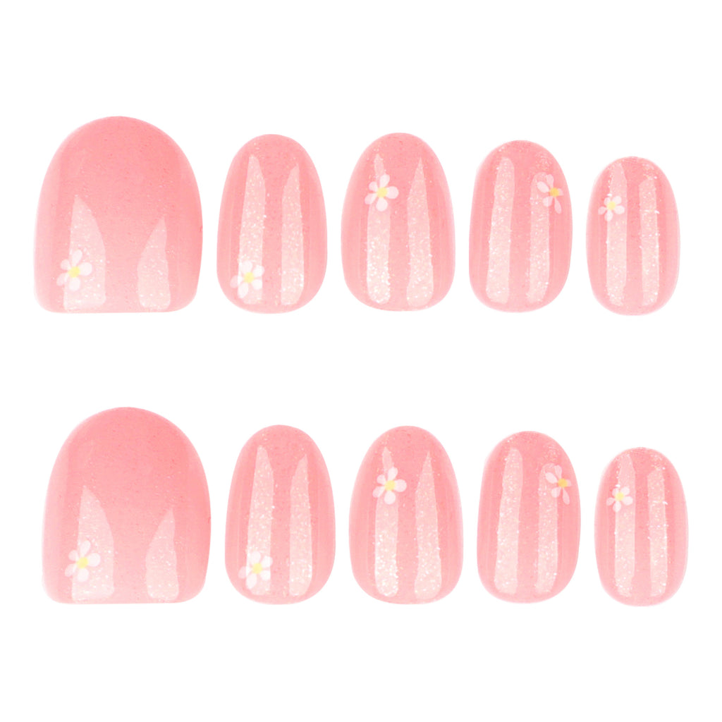 Peach Daisy nails