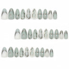 Starburst almond-shaped nails