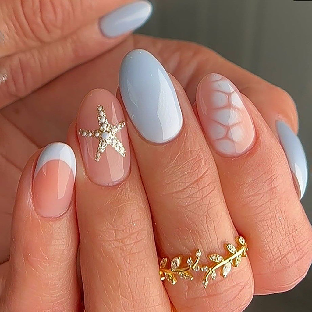Short blue nails
