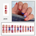 24pcs American Flag Independence Day Stripes Long Nails