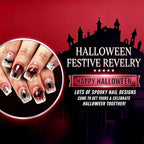 24pcs Short Square French Glitter Halloween Nails