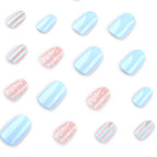 Light blue polka dot nails