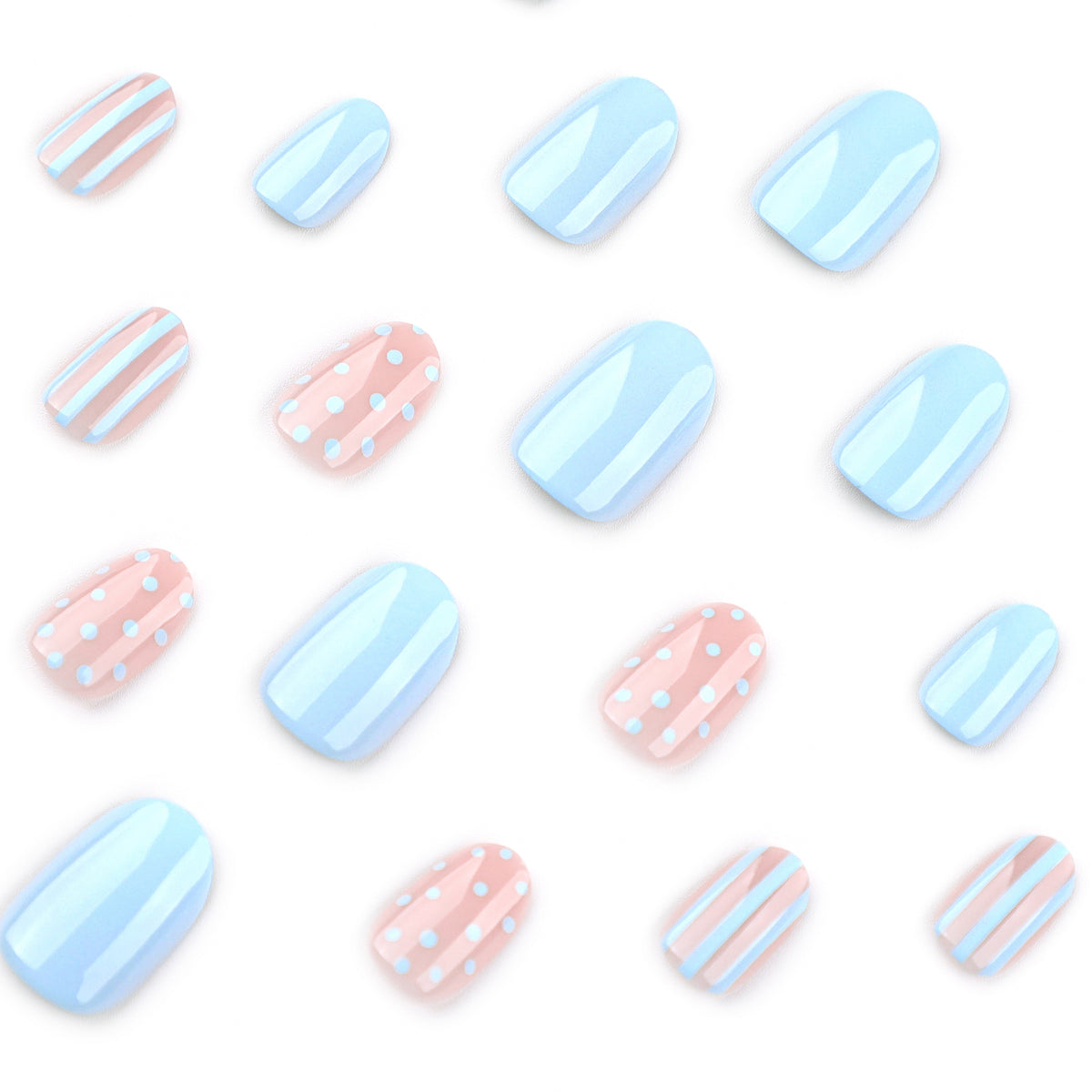 Light blue polka dot nails
