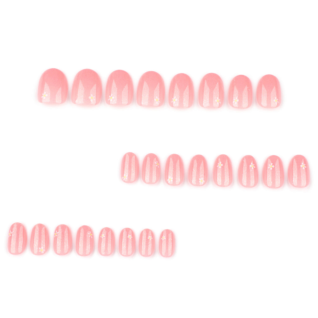 Peach Daisy nails