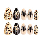Star-shaped leopard print nails