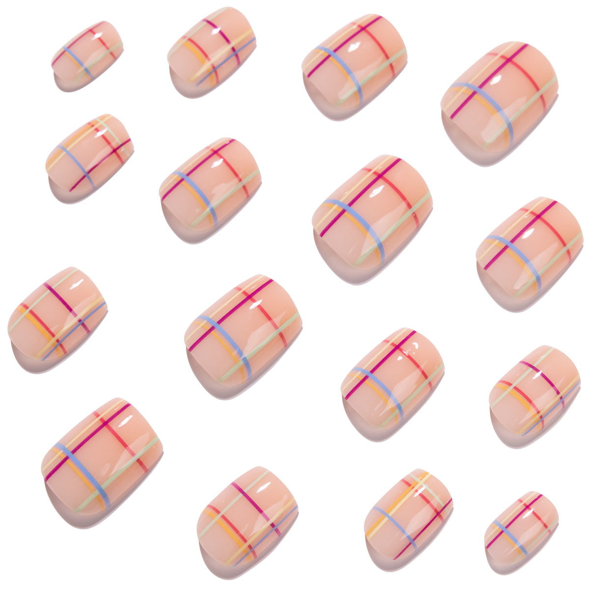 Colorful striped nails