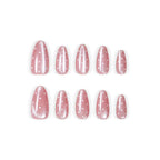 Peach polka dot nails