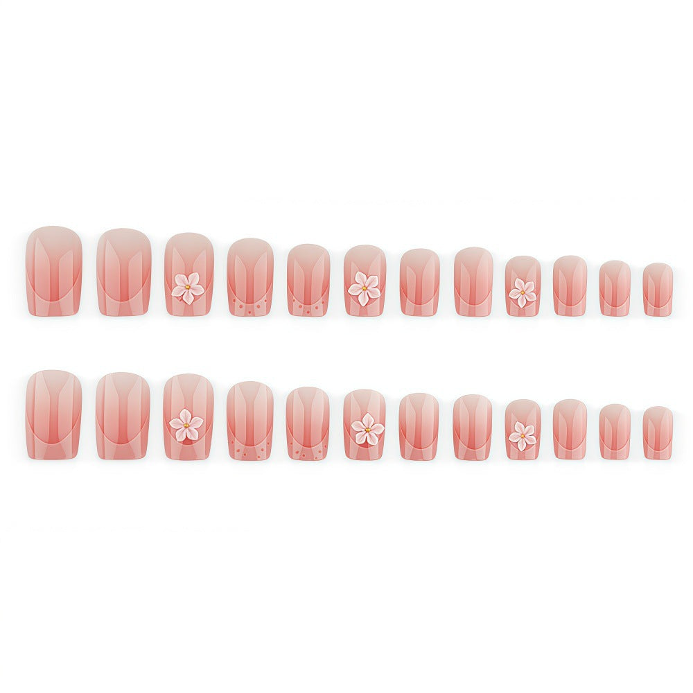 Nude pink French manicure