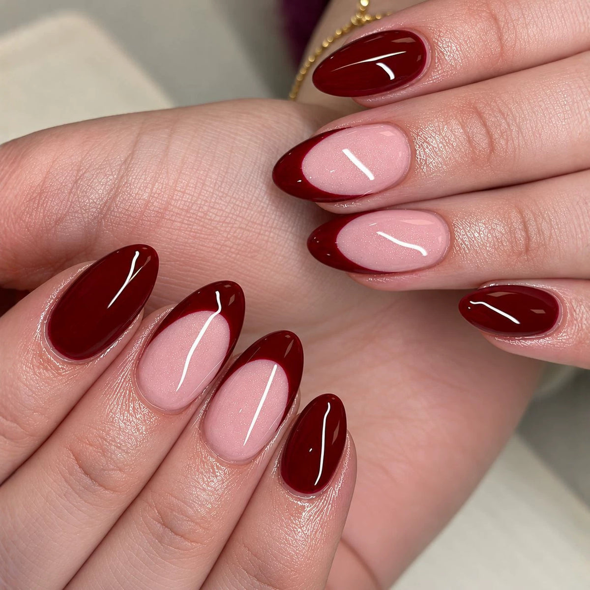 Rose gemstone nails