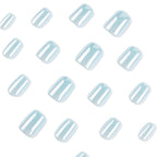 Short square blue nails