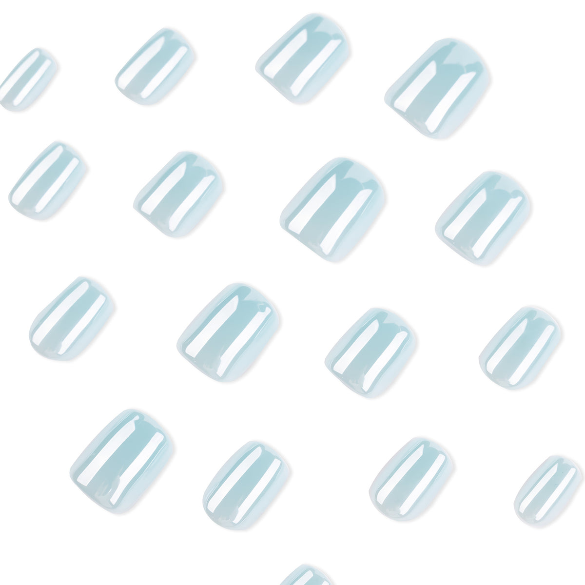 Short square blue nails