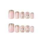 Bare color cartoon-style nails