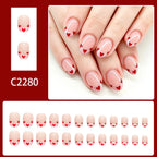 Heart-shaped French nails