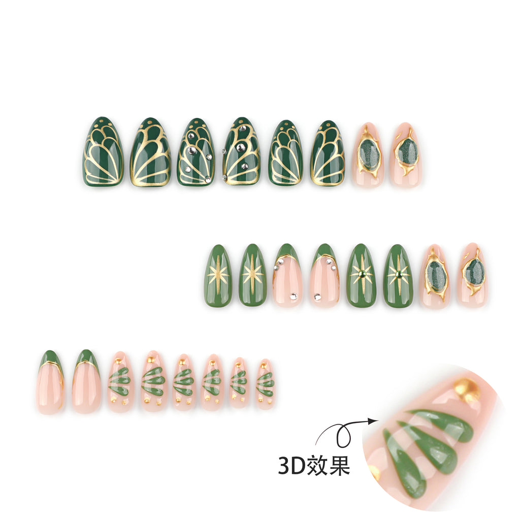 Green French nails