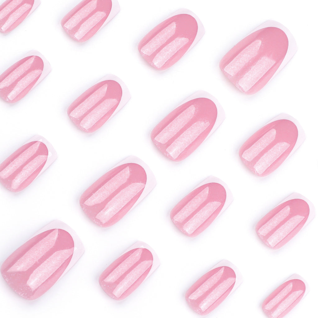 Cheese pink nails