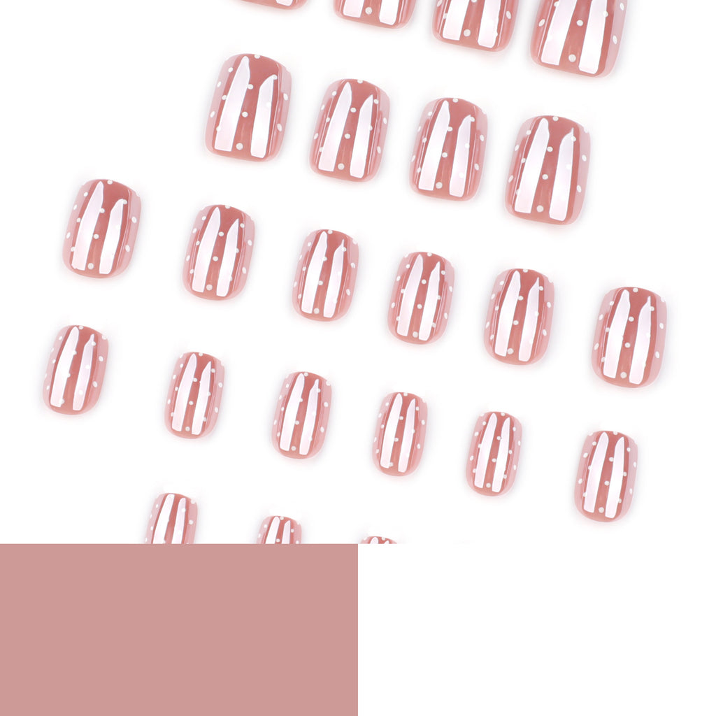 Aurora Milk Polka Dot nails