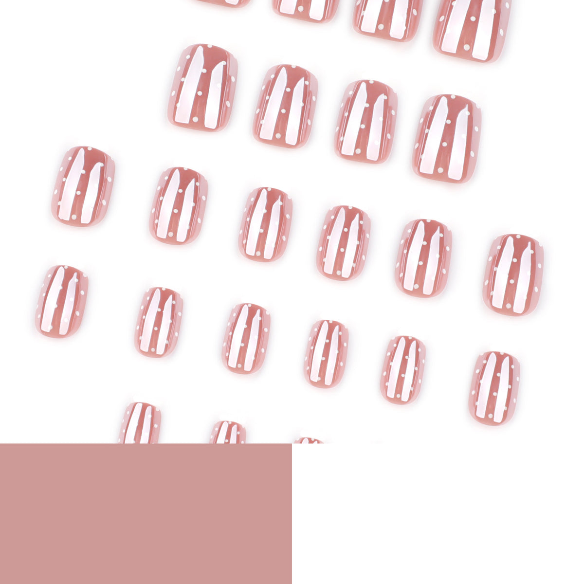 Aurora Milk Polka Dot nails