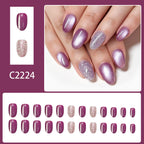 Taro purple cat's eye nails