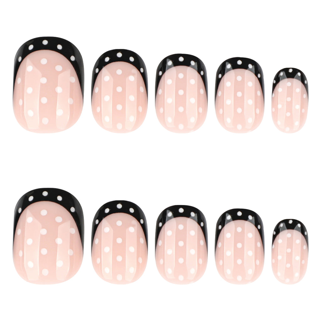 Pearl polka dot milk nails